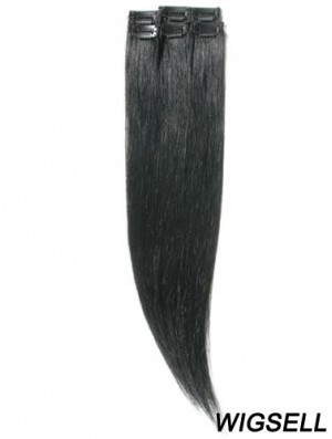 Amazing Black Straight Remy Human Hair Clip In Hair Extensions