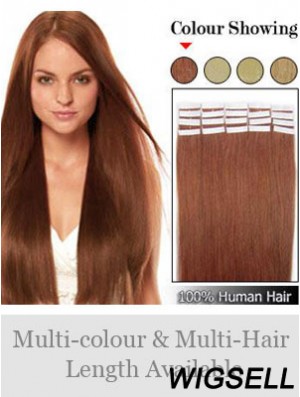 Auburn Straight Ideal Remy Human Hair Tape In Hair Extensions