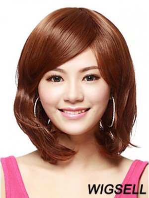 Shoulder Length Bobs Straight Auburn Flexibility Synthetic Wigs