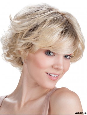 Classic Wavy Capless Blonde 9 inch Short Hair Wig