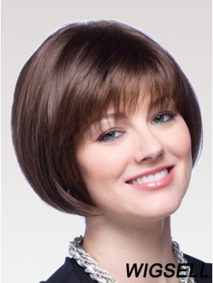 Capless Chin Length Straight Auburn Good Bob Wigs