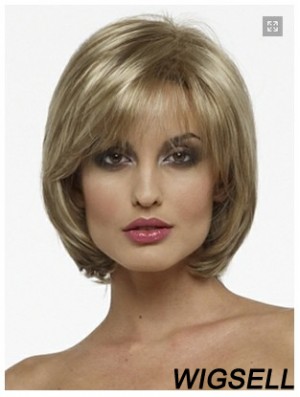 Capless Chin Length Straight Blonde Fashion Bob Wigs