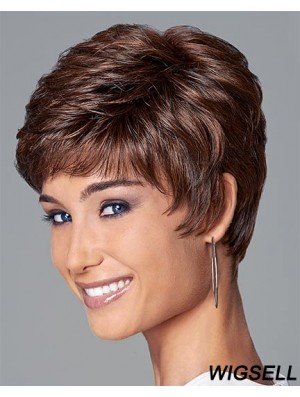 4 inch Sassy Wavy Boycuts Auburn Short Wigs