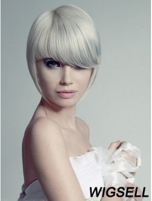 Capless Grey Short Straight 10 inch Hairstyles Fashion Wigs