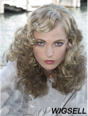 Lace Front Grey Shoulder Length Curly 16 inch Durable Fashion Wigs