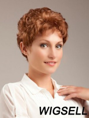 Wavy Auburn Sleek Cropped Classic Wigs