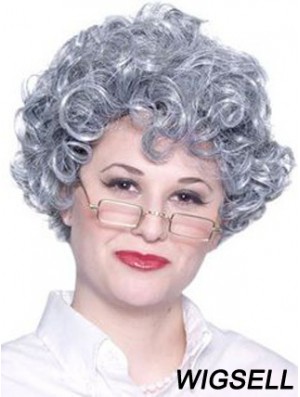 Curly Lace Front 8 inch Best Short Grey Wigs