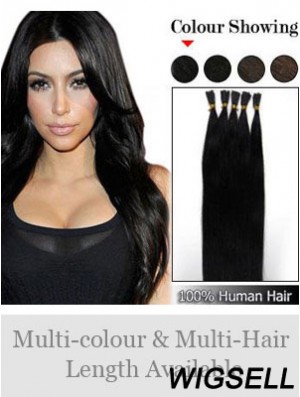 Black Straight Stick/I Tip Hair Extensions