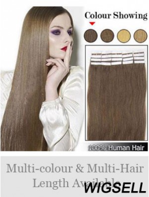 Brown Straight Exquisite Remy Human Hair Tape In Hair Extensions